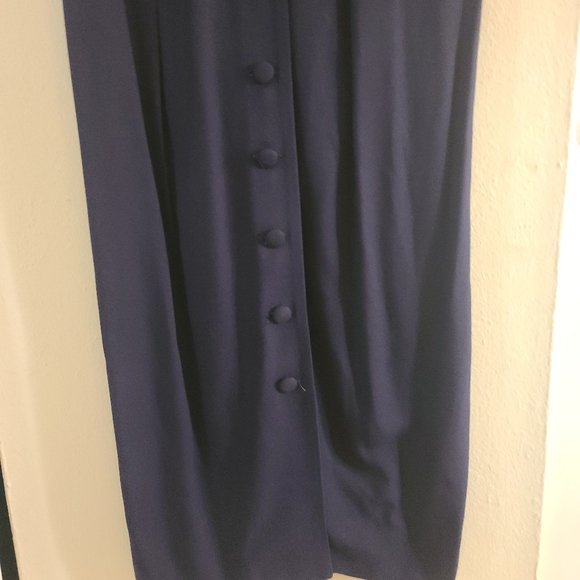 SL Fashions Ladies Dress Navy Blue-accent colors/flowers - Picture 4 of 16